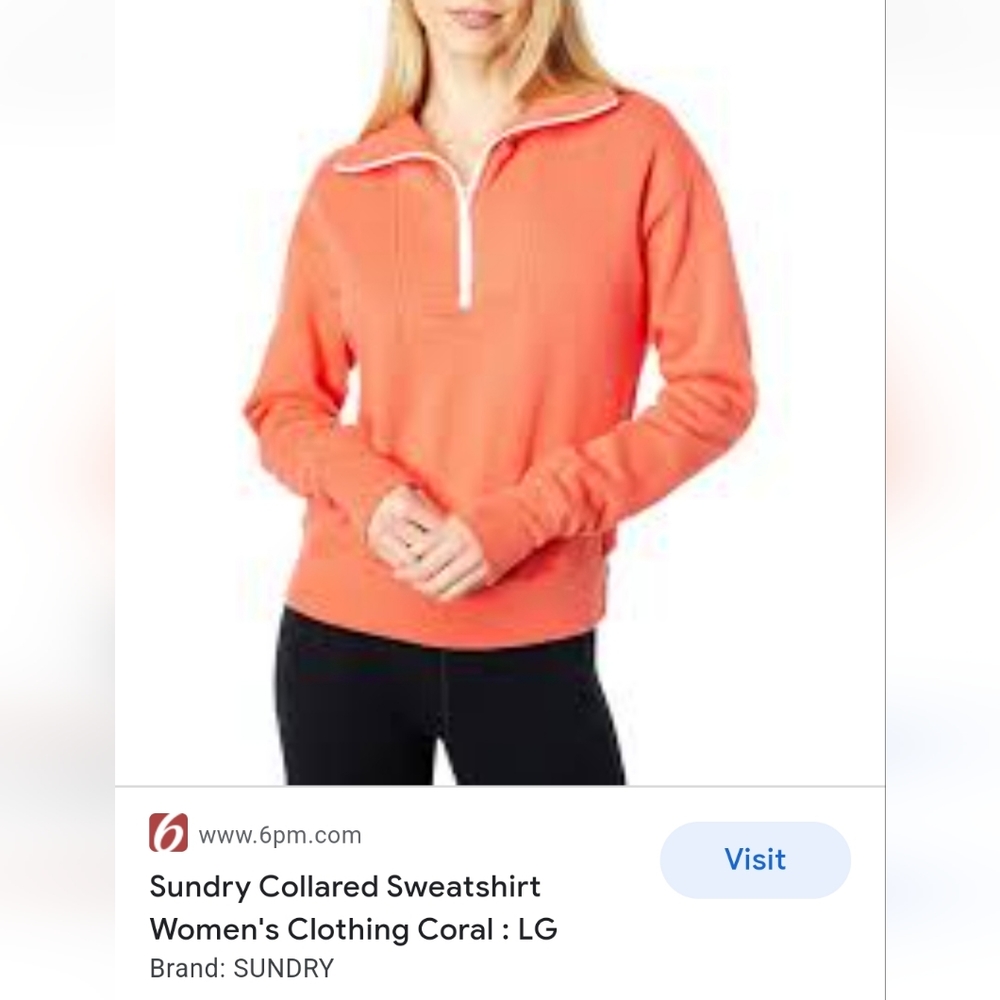 Sundry collard coral sweatshirt size 1 (4_6)